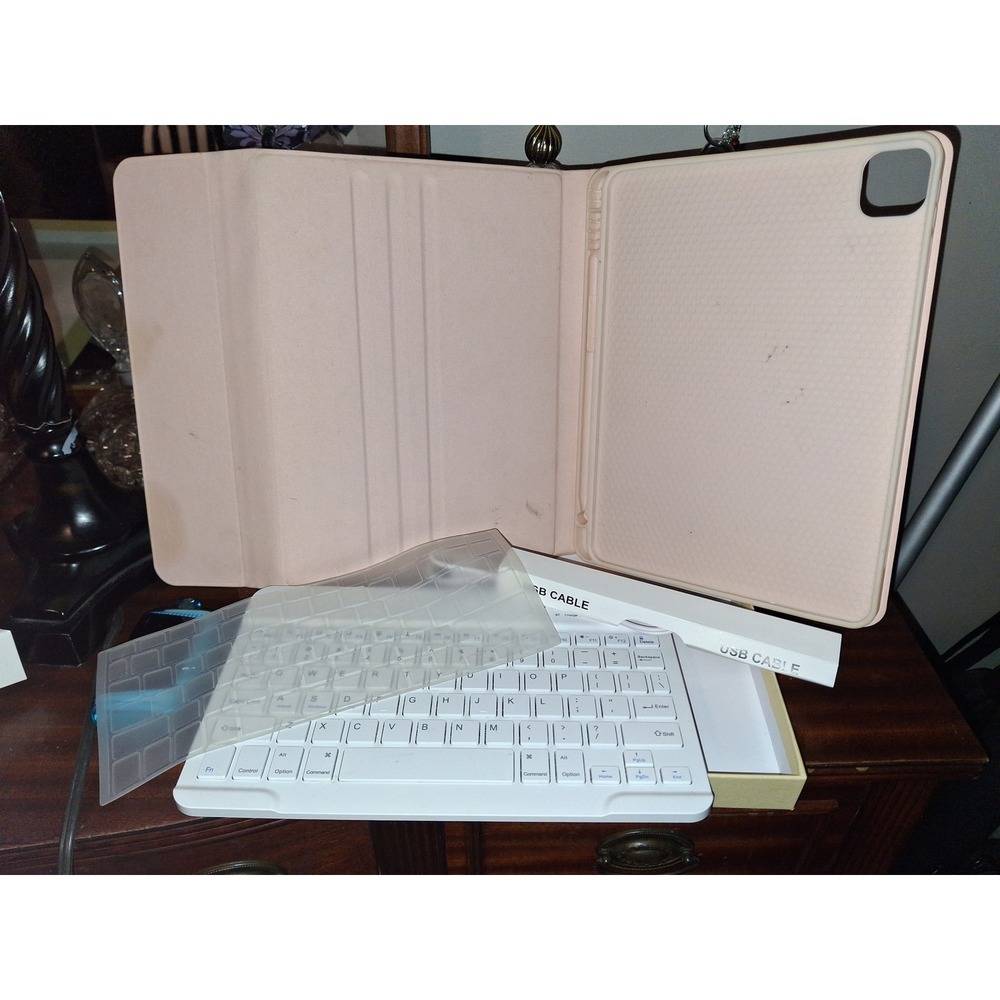 Wireless Bluetooth Keyboard and Tablet Case Set Pink iOS Android Wi - Picture 4 of 9